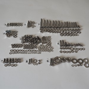 Screw set, all without engine, stainless steel, Jawa 50 type 20/21