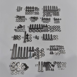 Screw set, all without engine, stainless steel, Jawa 250/353