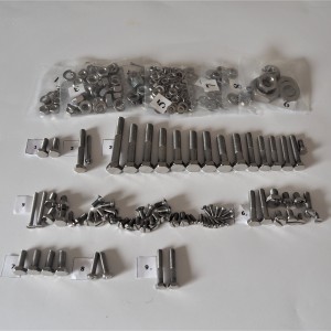 Screw set, all without engine, stainless steel/polished, Jawa 50 typ 20