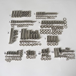Screw set, all without engine, stainless steel, CZ 125-250 typ 450/453/455/475/470/473
