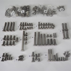 Screw set, all without engine, stainless steel/polished, CZ 125-250 typ 450/453/455/475/470/473