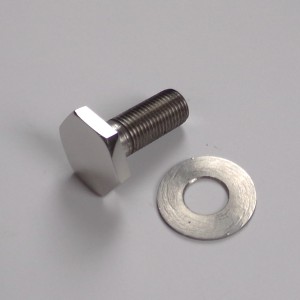 Horní šroub kluzáku přední vidlice, M12/1,25, klíč 11 mm, nerez/leštěný, s podložkou, ČZ 476-487